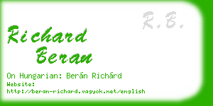 richard beran business card